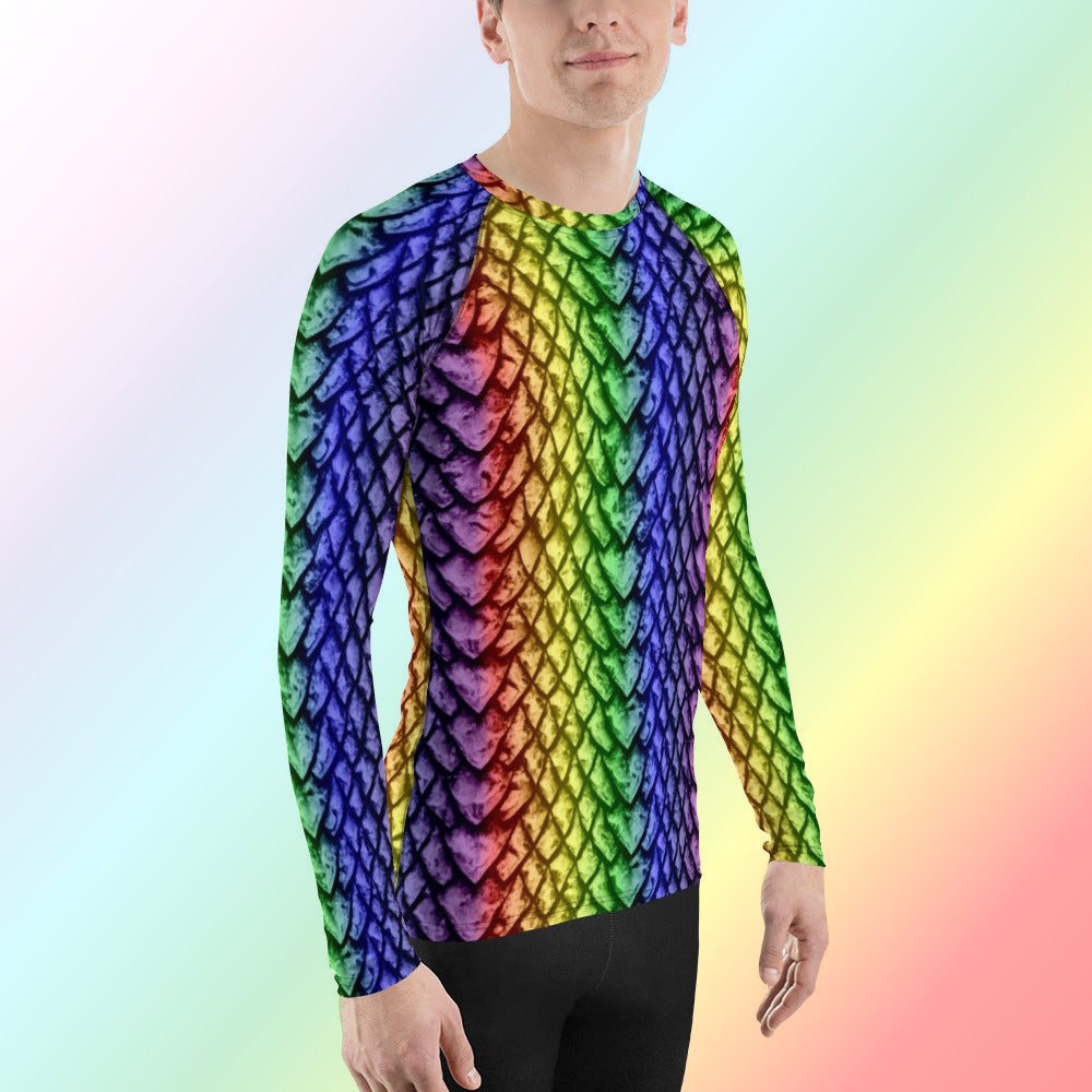 Rainbow Dragon Scale Men's Rash Guard