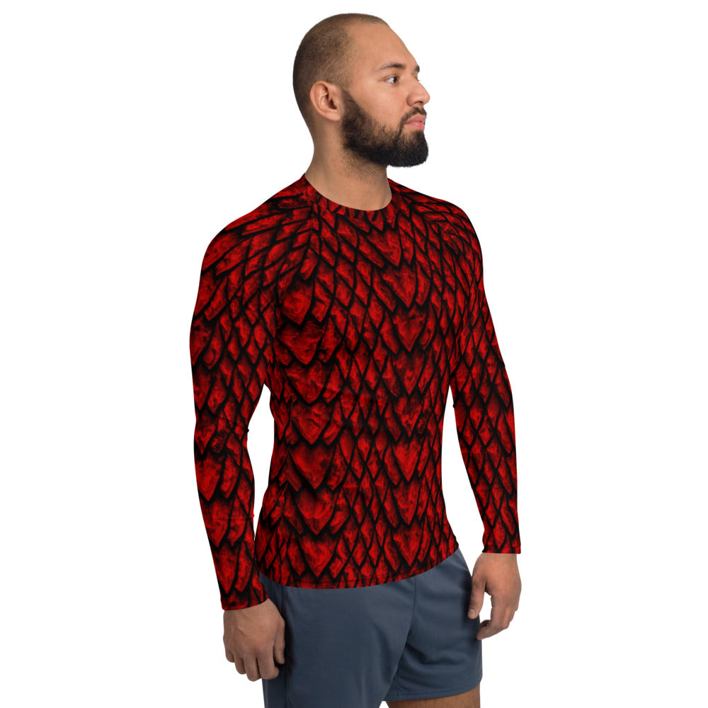 Ruby Dragon Scale Men's Rash Guard