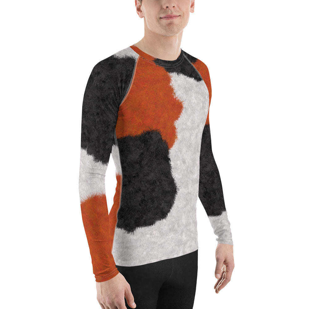 Calico Cat Fur Print Men's Rash Guard