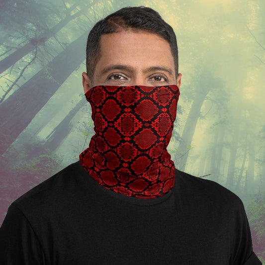 Crimson Diamondback Print Neck Gaiter