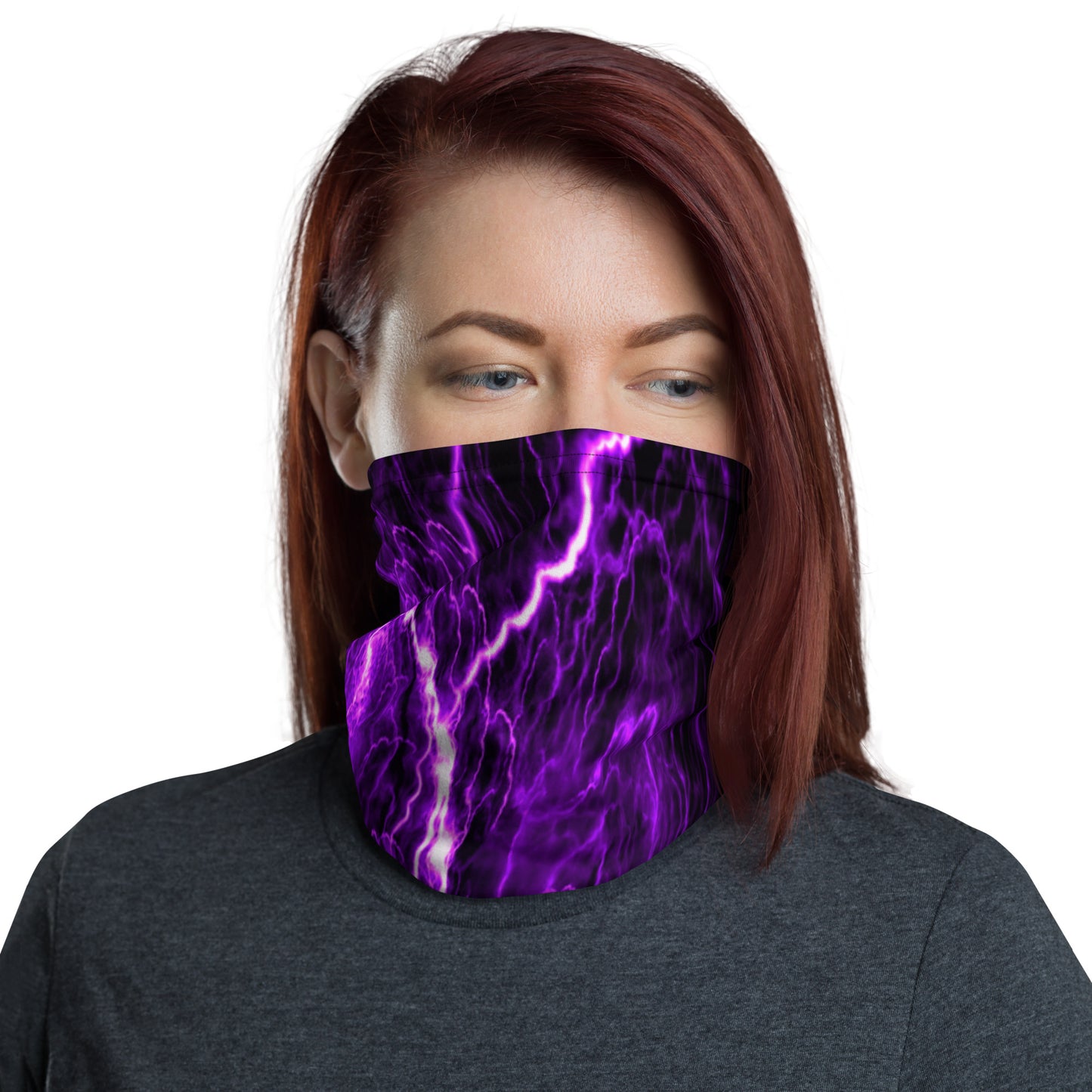 Purple Lightning Neck Gaiter