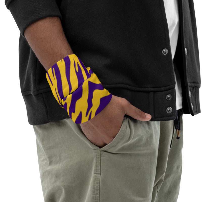 Purple and Gold Tiger Stripe Neck Gaiter