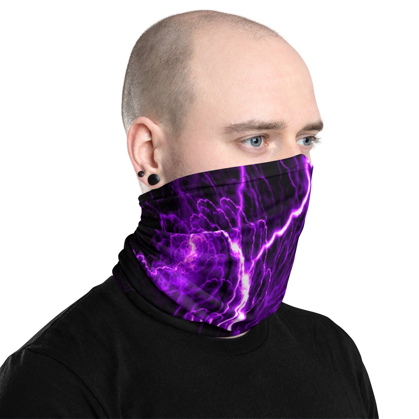 Purple Lightning Neck Gaiter