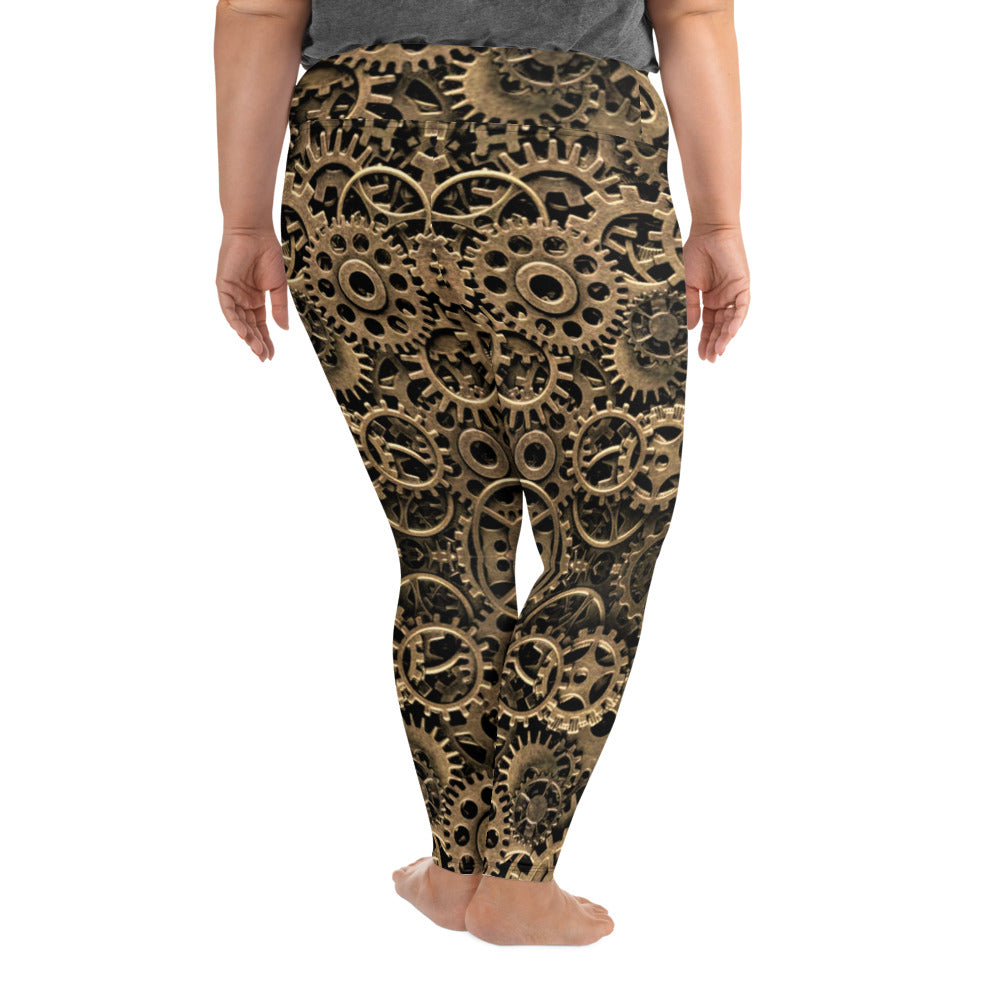 Steampunk Gears Plus Size Leggings