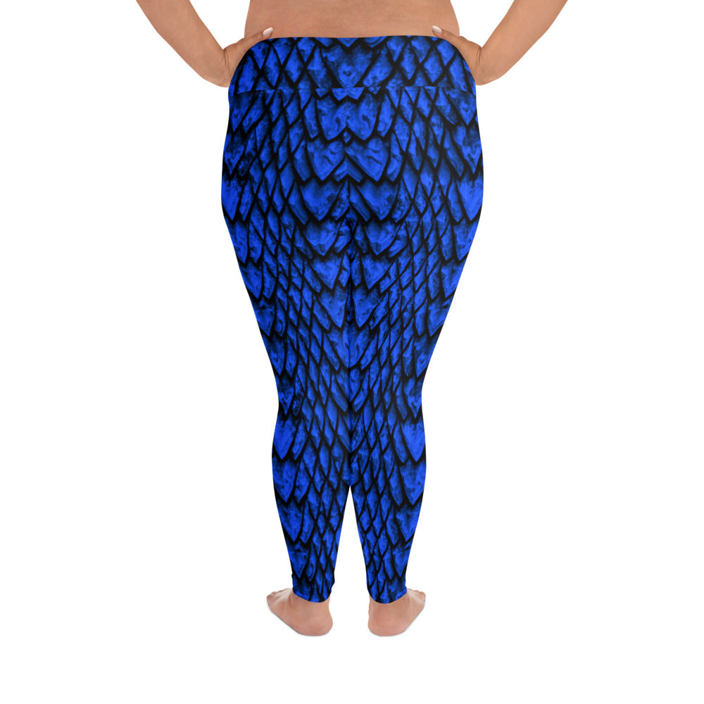 Sapphire Dragon Scale Plus Size Leggings