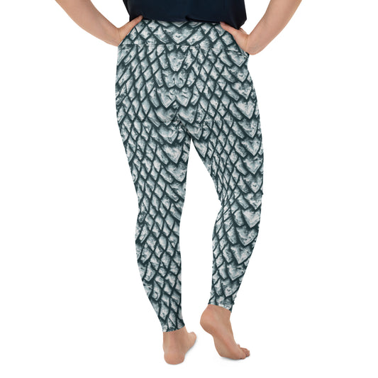 Ice Dragon Scale Plus Size Leggings