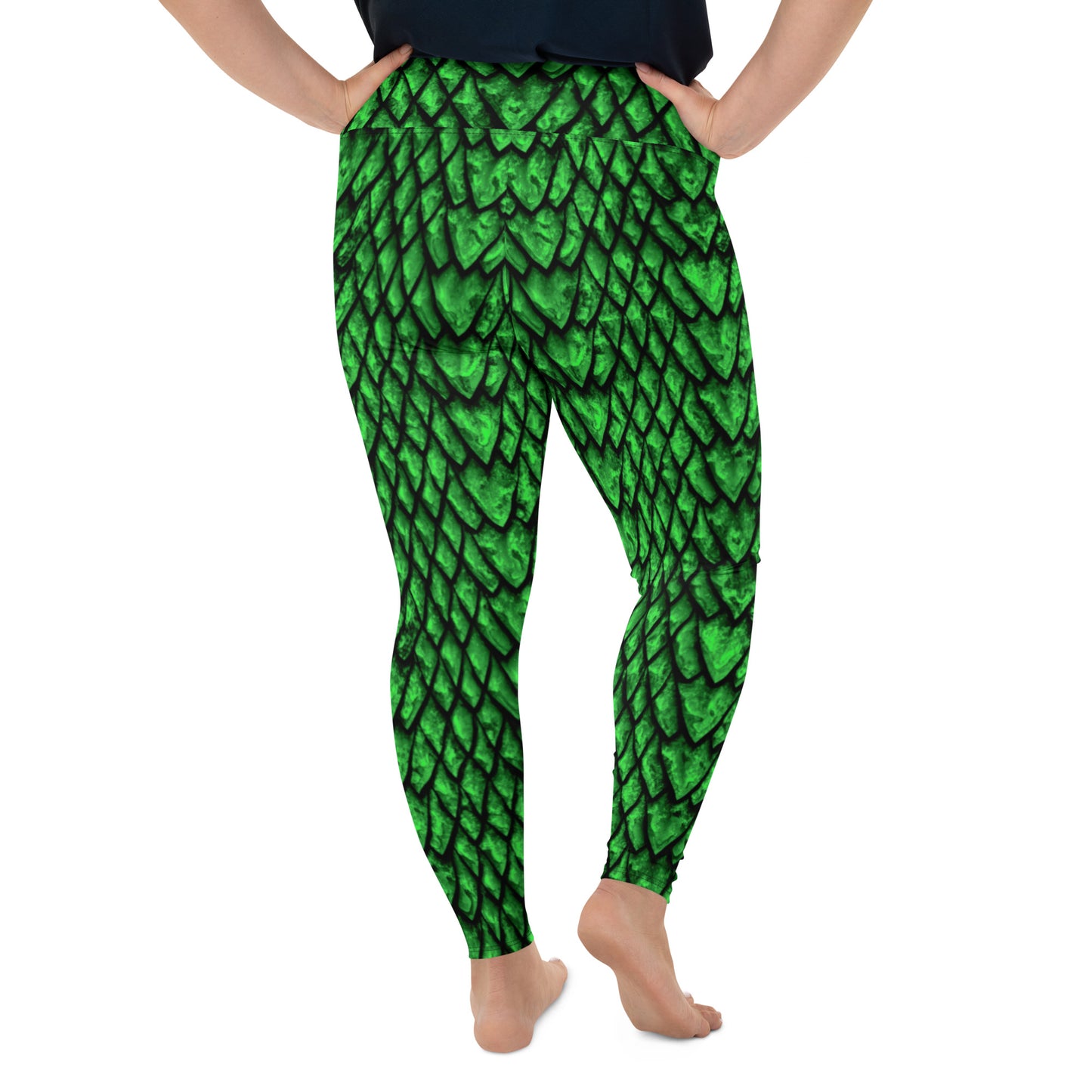 Emerald Dragon Scale Plus Size Leggings