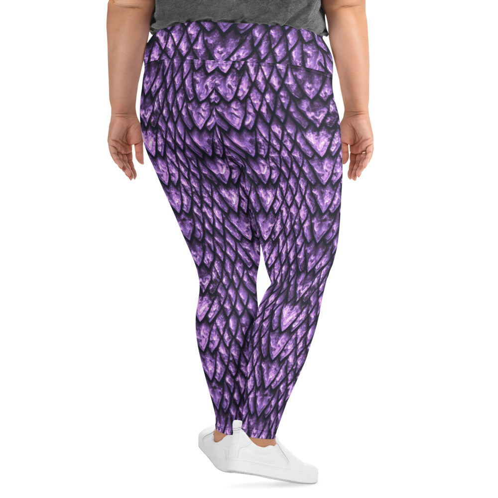 Amethyst Dragon Scale Plus Size Leggings