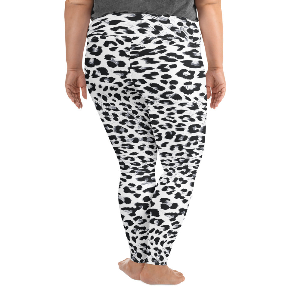 Snow Leopard Print Plus Size Leggings