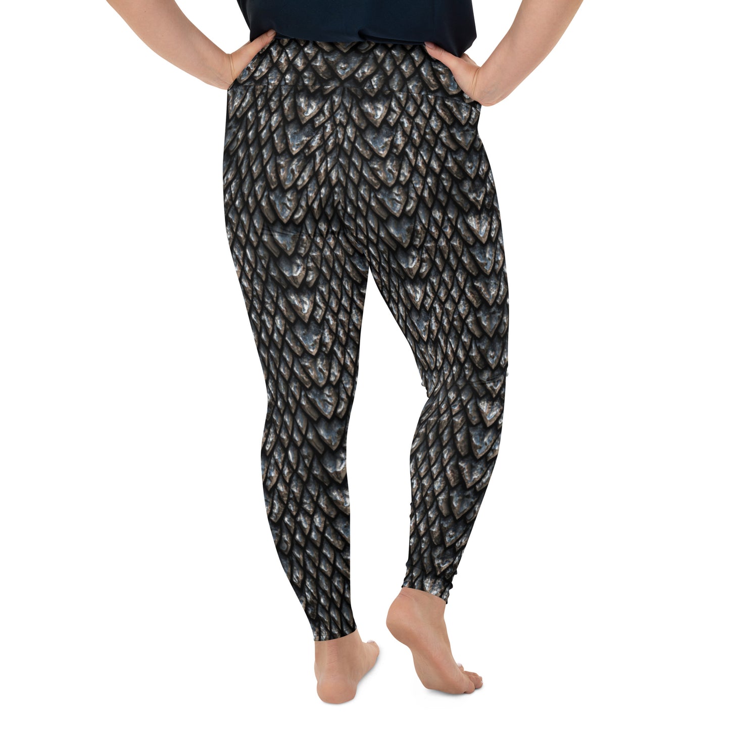 Onyx Dragon Scale Plus Size Leggings