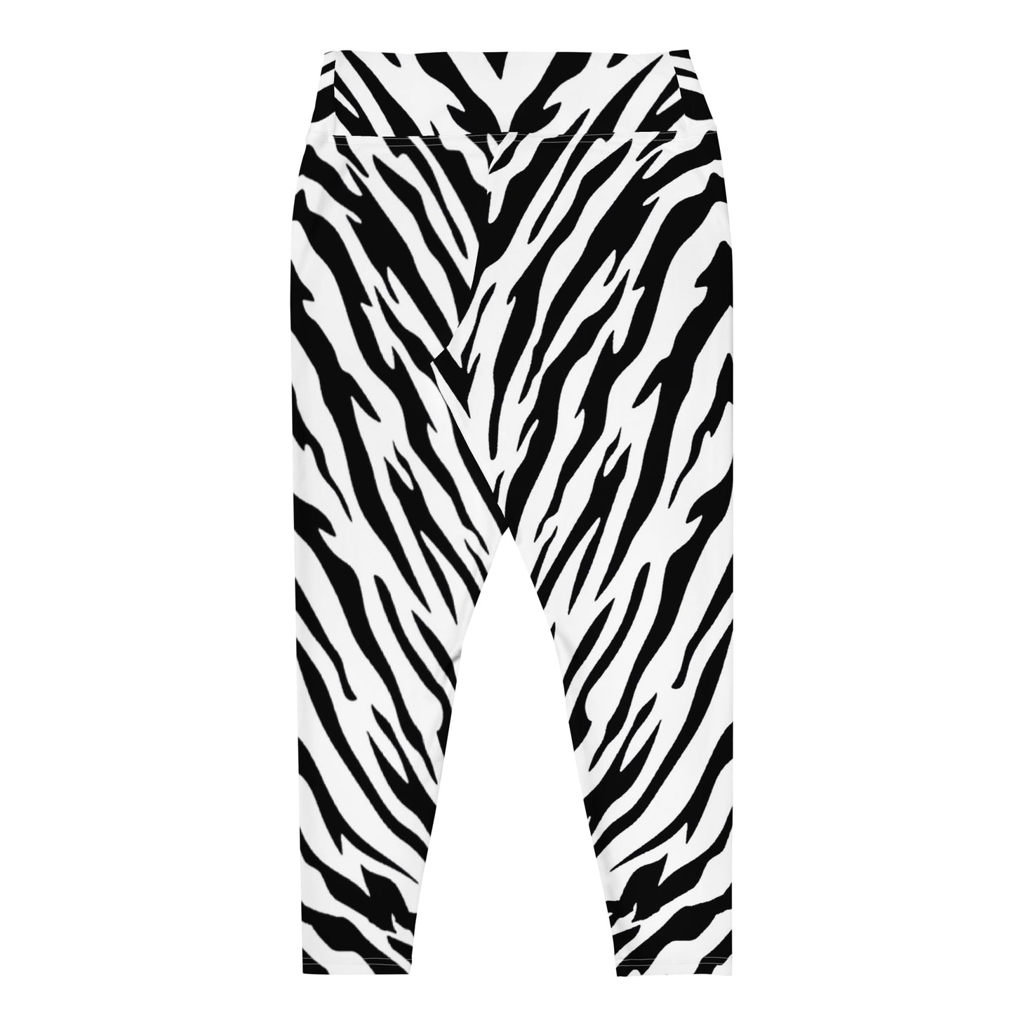 White Tiger Stripes Pattern Plus Size Leggings