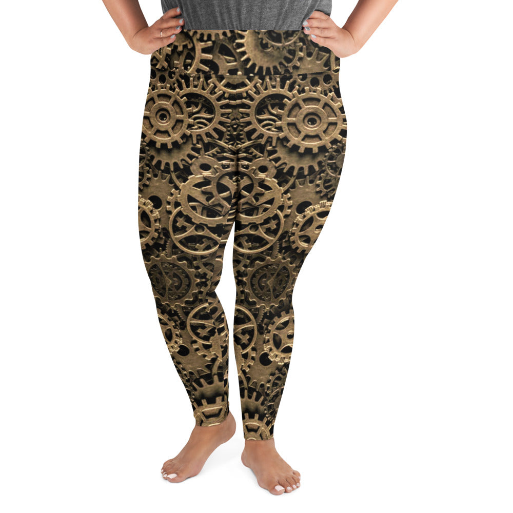 Steampunk Gears Plus Size Leggings