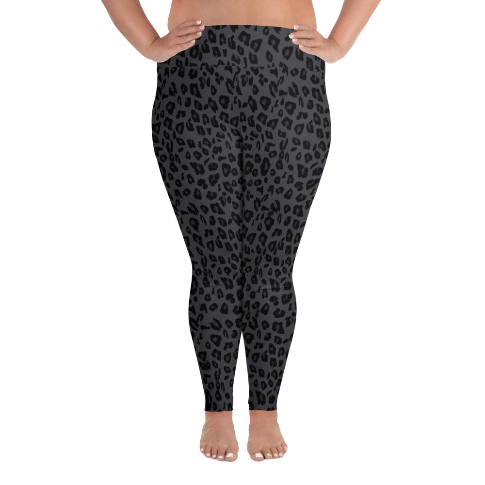 Black Panther Print Plus Size Leggings