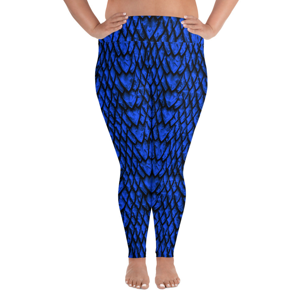 Sapphire Dragon Scale Plus Size Leggings