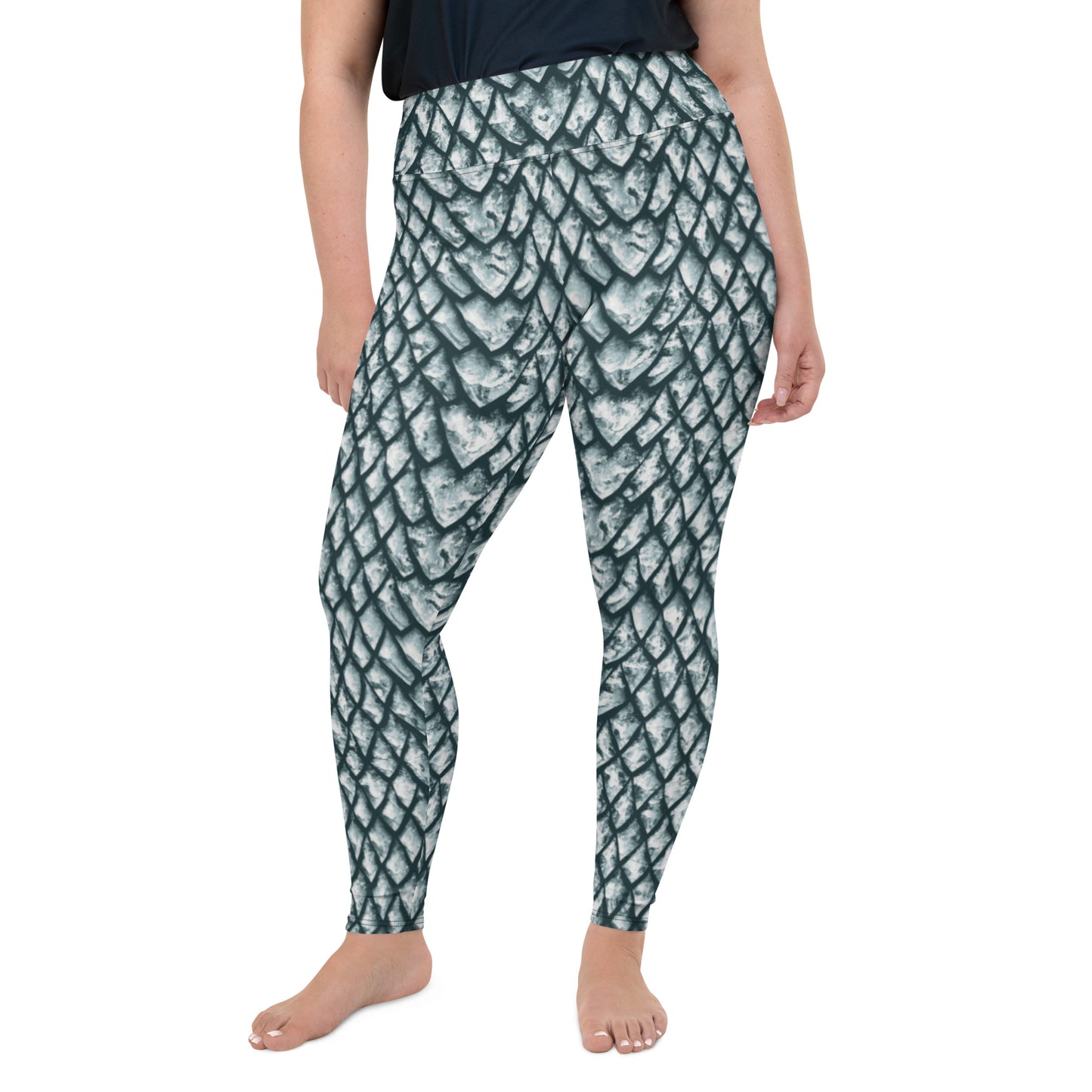 Ice Dragon Scale Plus Size Leggings