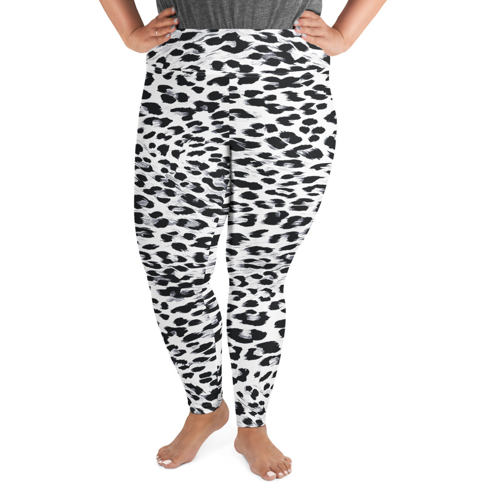 Snow Leopard Print Plus Size Leggings