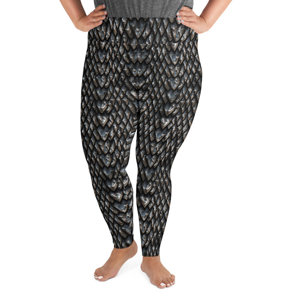 Onyx Dragon Scale Plus Size Leggings