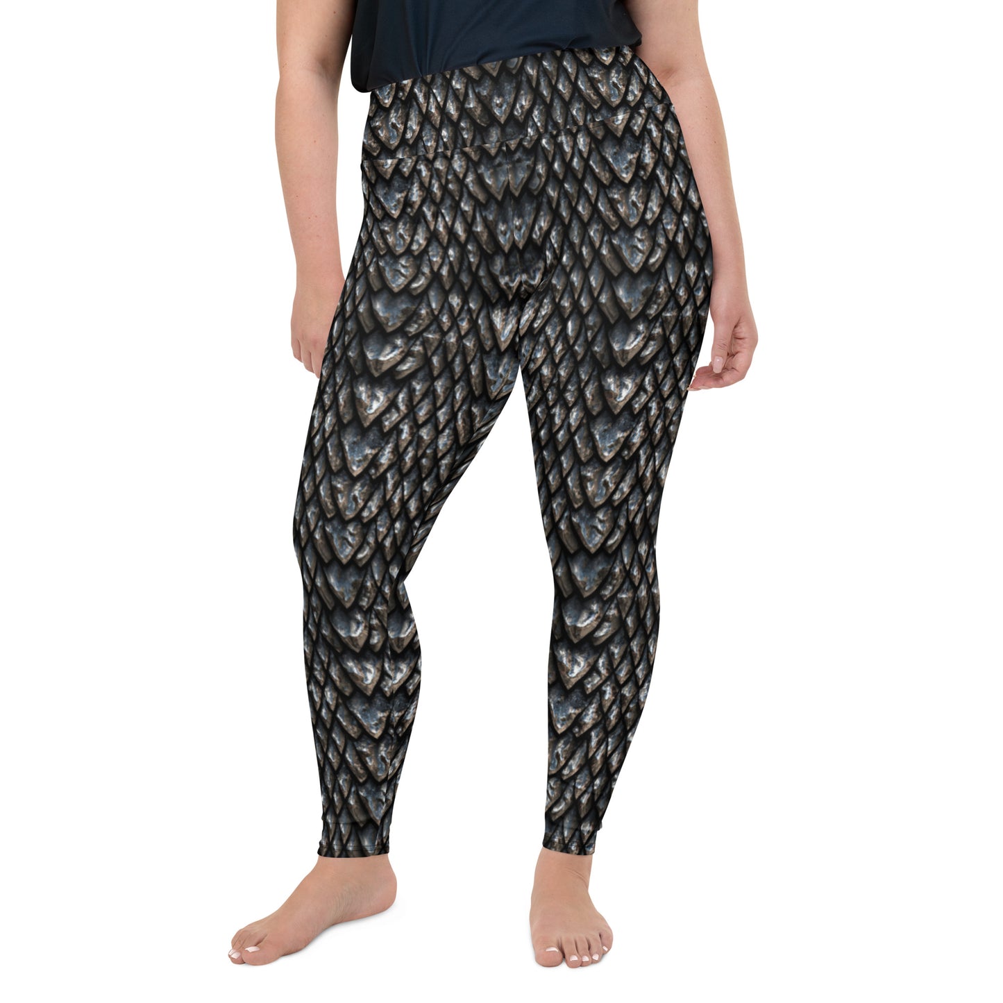 Onyx Dragon Scale Plus Size Leggings