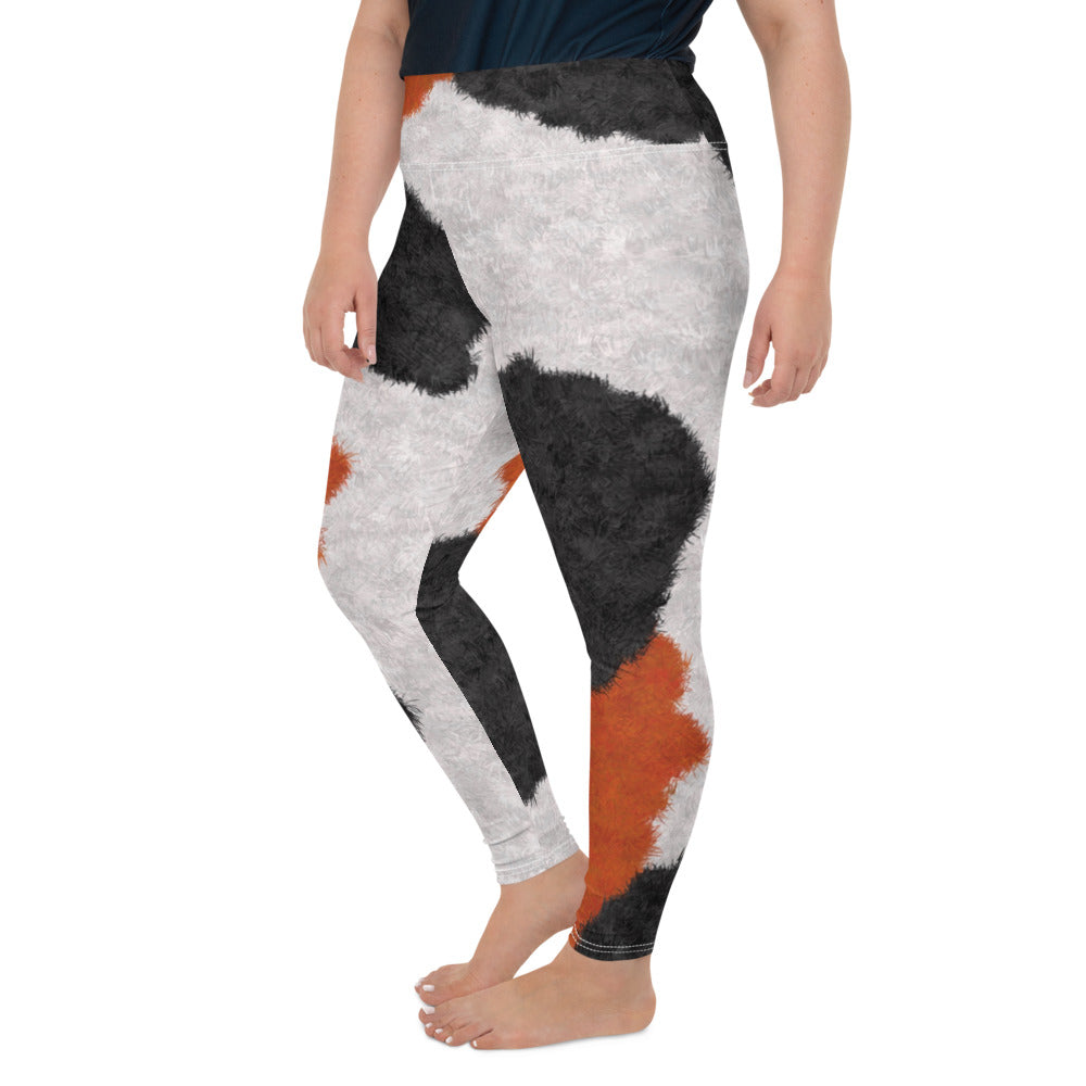 Calico Fur Print Plus Size Leggings