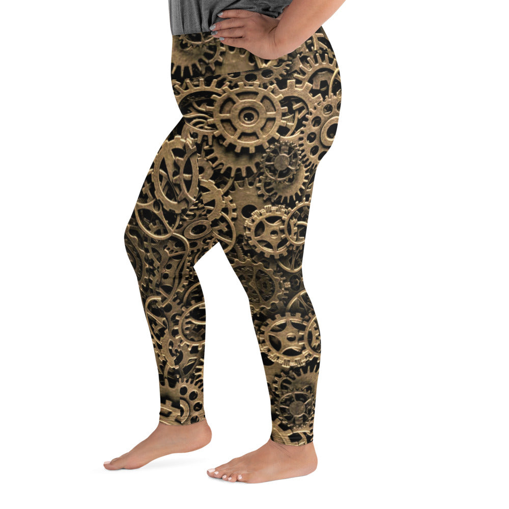 Steampunk Gears Plus Size Leggings