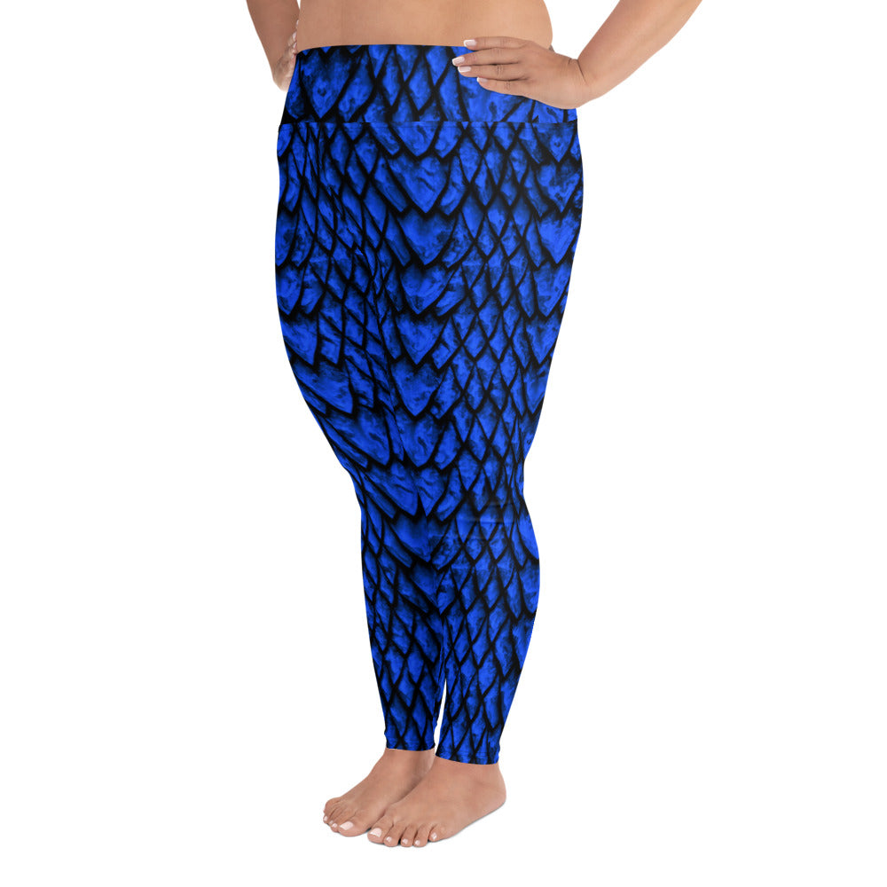 Sapphire Dragon Scale Plus Size Leggings