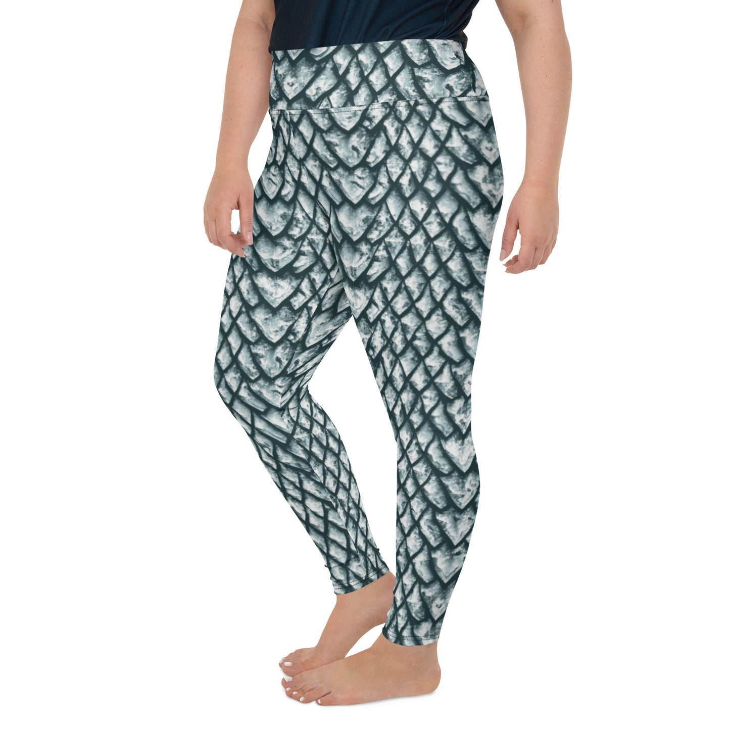 Ice Dragon Scale Plus Size Leggings