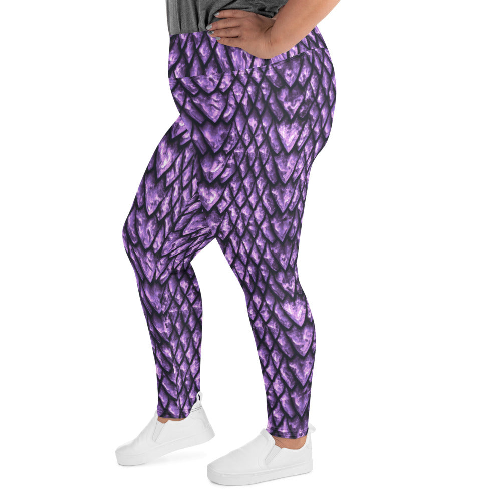 Amethyst Dragon Scale Plus Size Leggings