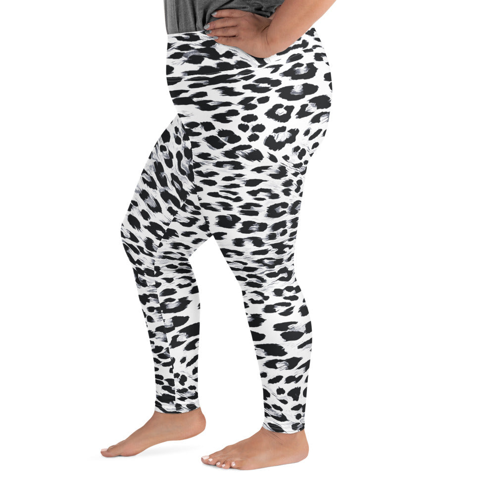 Snow Leopard Print Plus Size Leggings