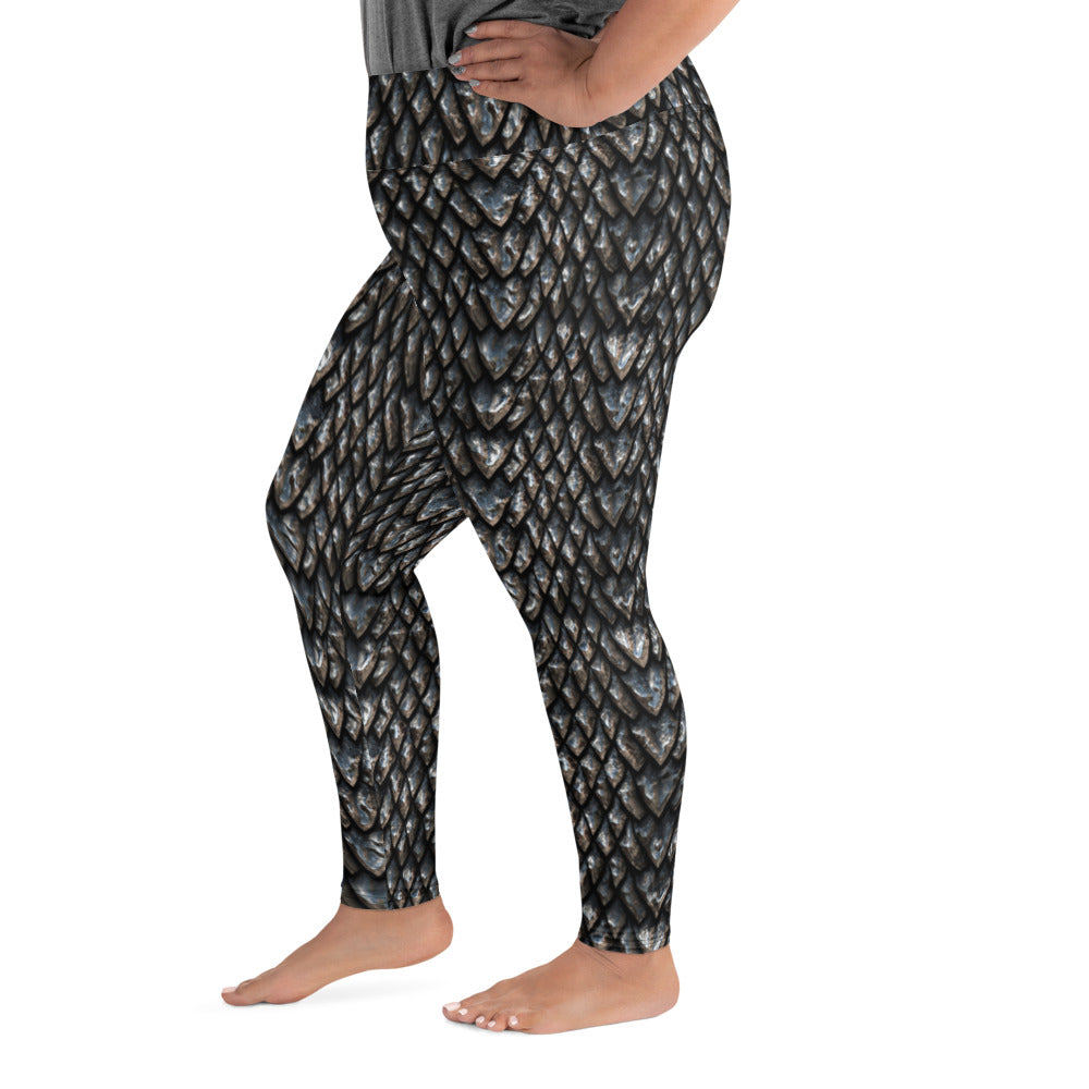 Onyx Dragon Scale Plus Size Leggings