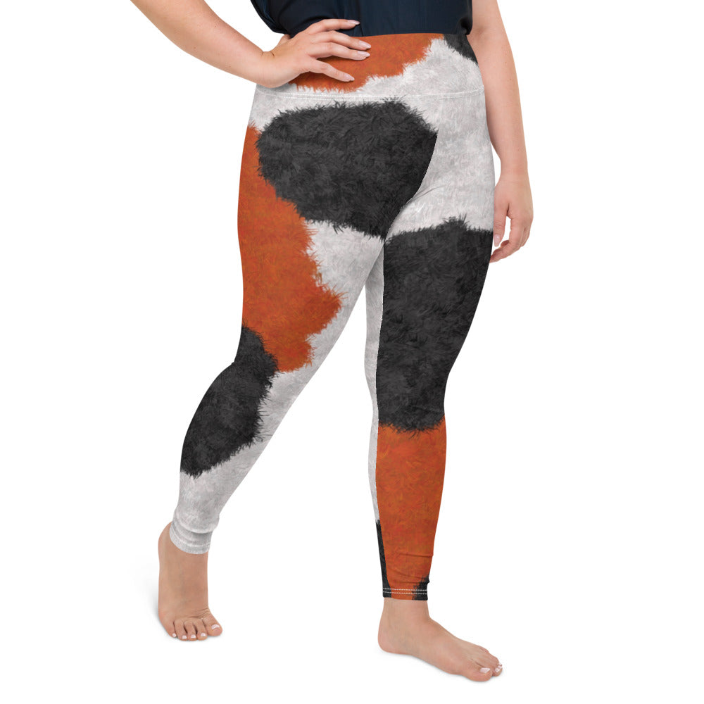 Calico Fur Print Plus Size Leggings