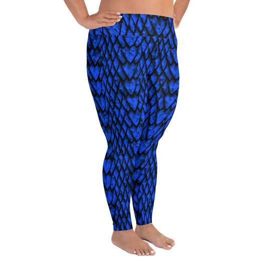 Sapphire Dragon Scale Plus Size Leggings