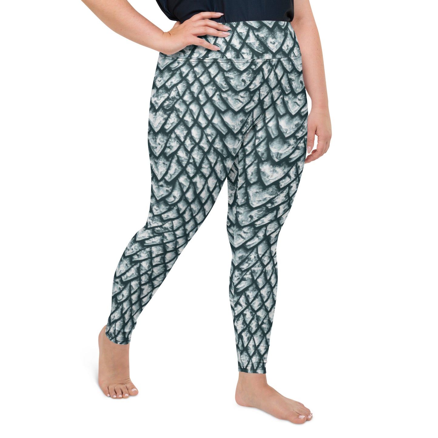 Ice Dragon Scale Plus Size Leggings