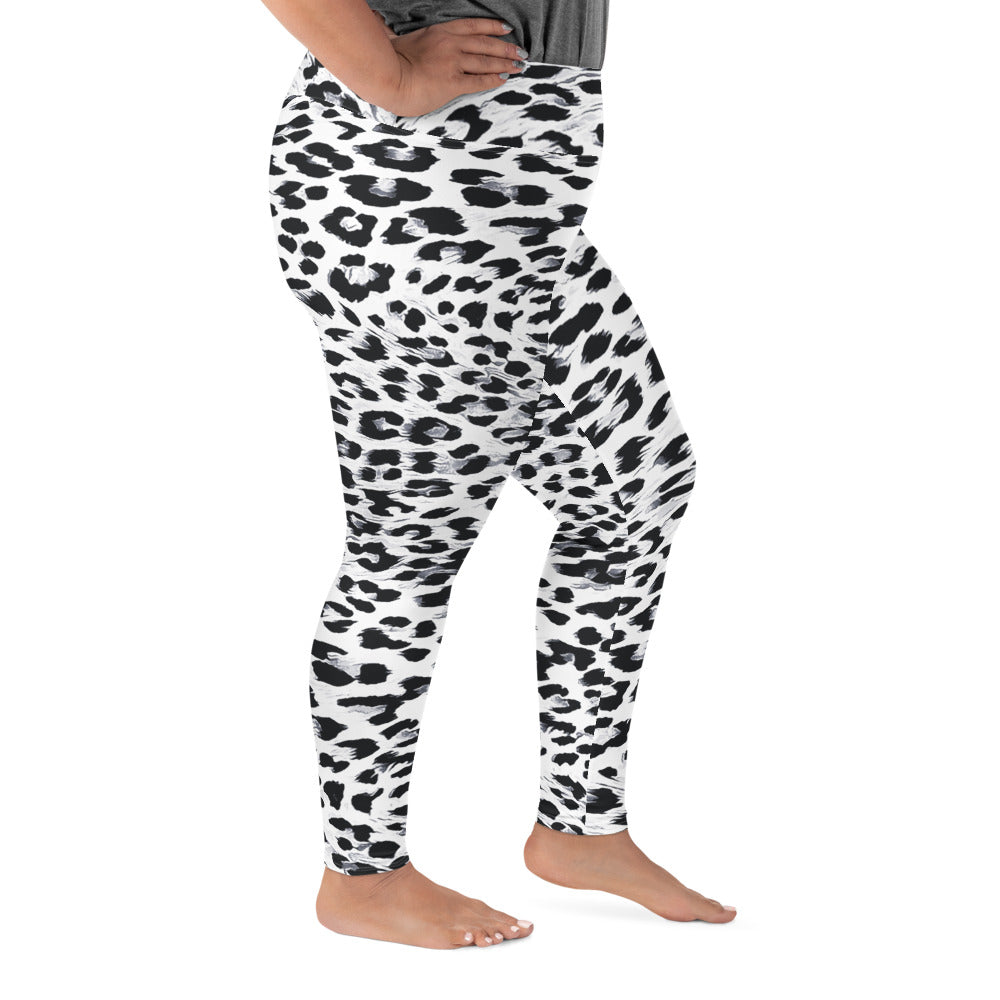 Snow Leopard Print Plus Size Leggings