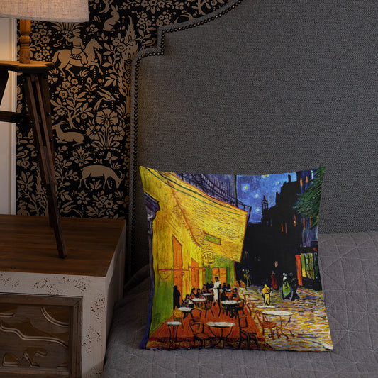 Cafe Terrace by van Gogh Premium Pillow