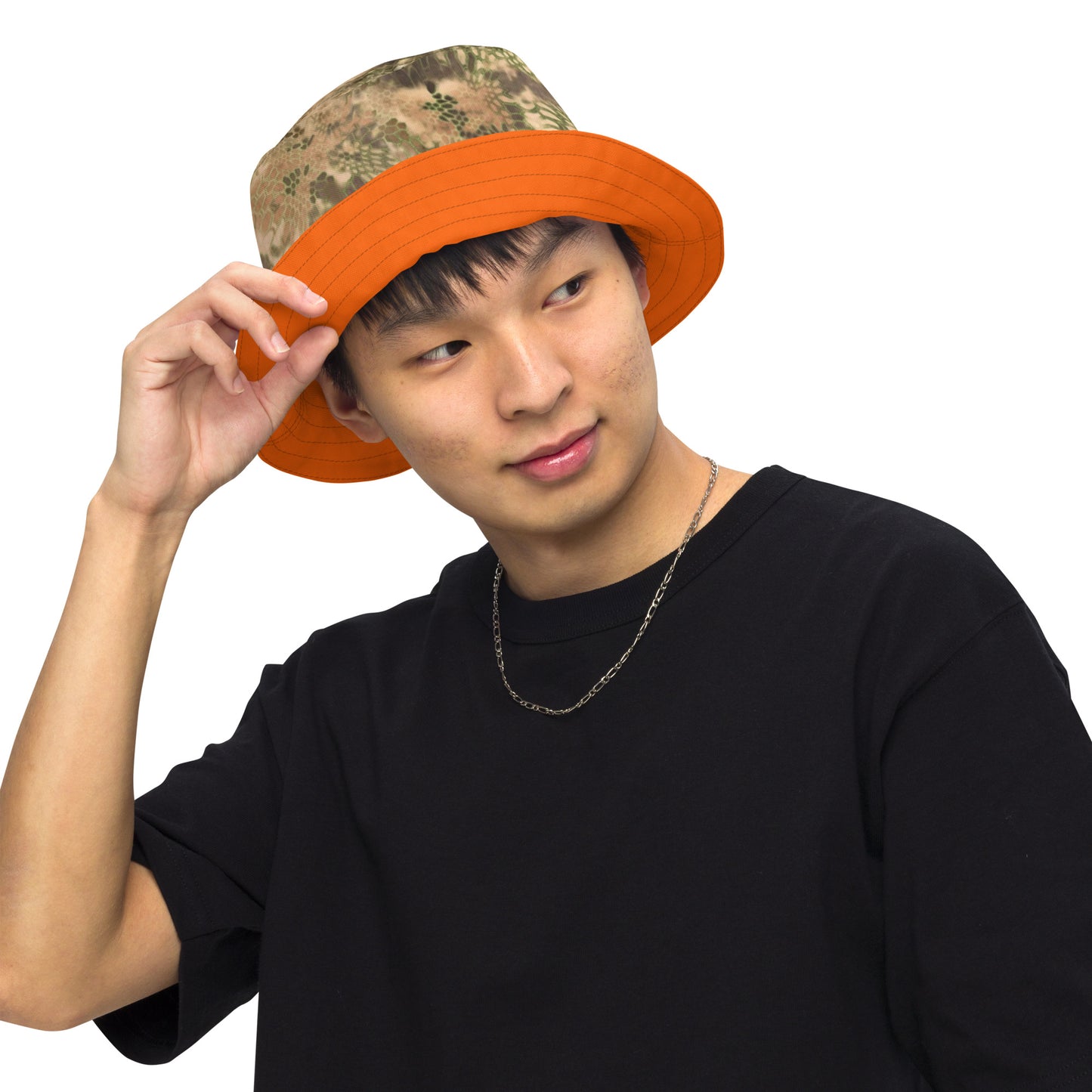 Dry Country Camo and Hunter's Orange Reversible Bucket Hat