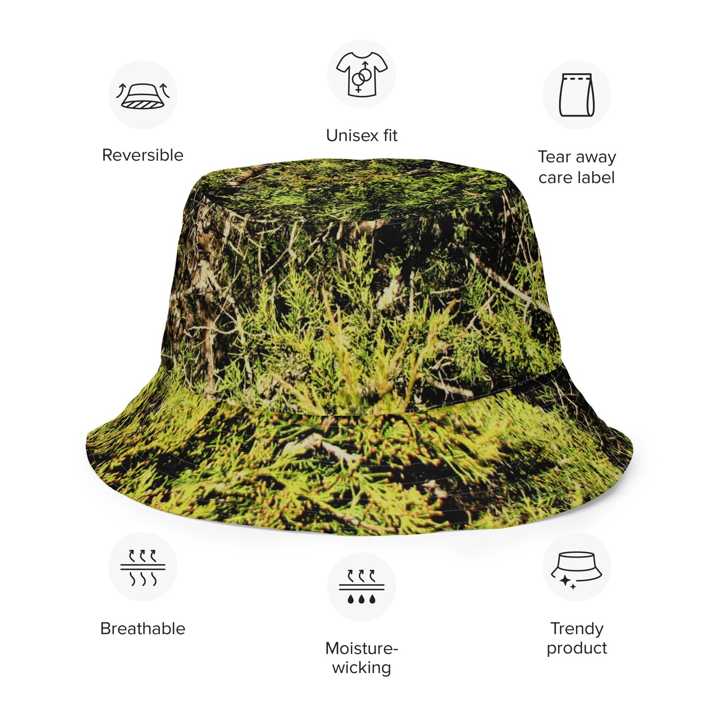 Real Cedar Camo and Hunter's Orange Reversible Bucket Hat