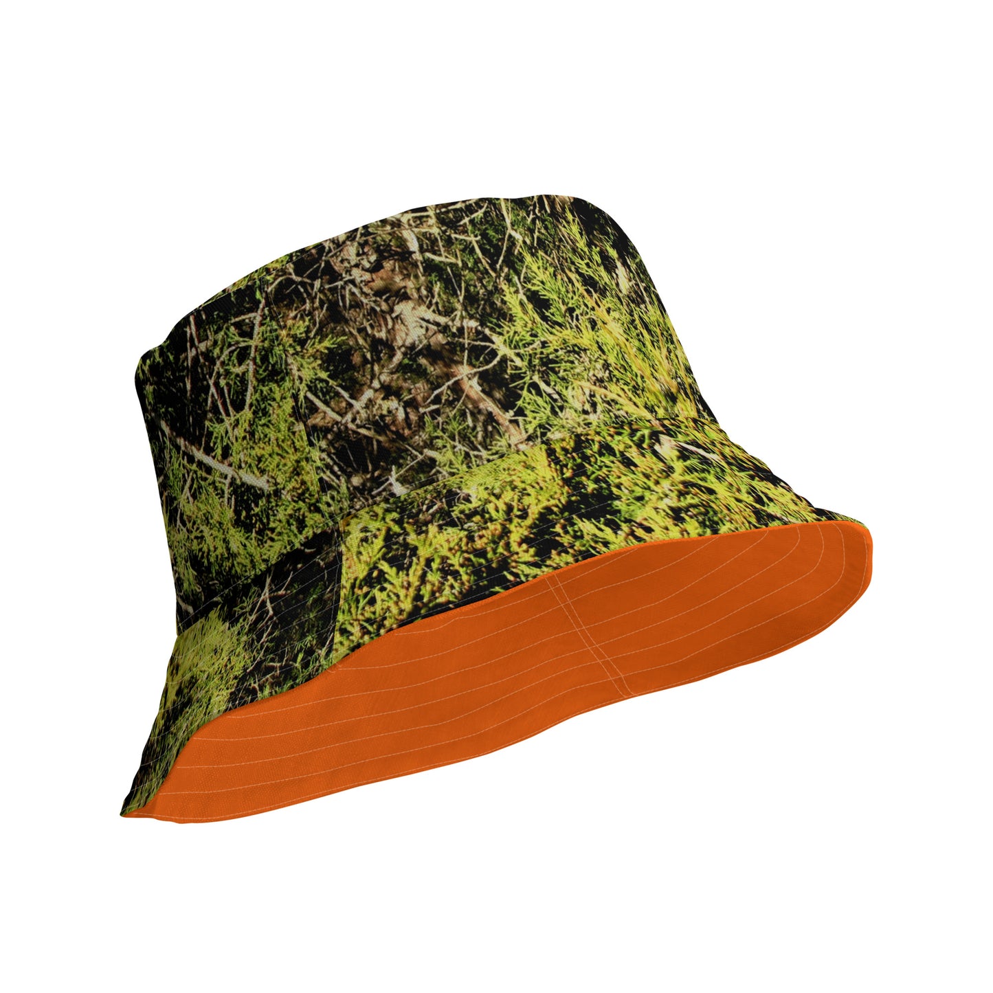 Real Cedar Camo and Hunter's Orange Reversible Bucket Hat