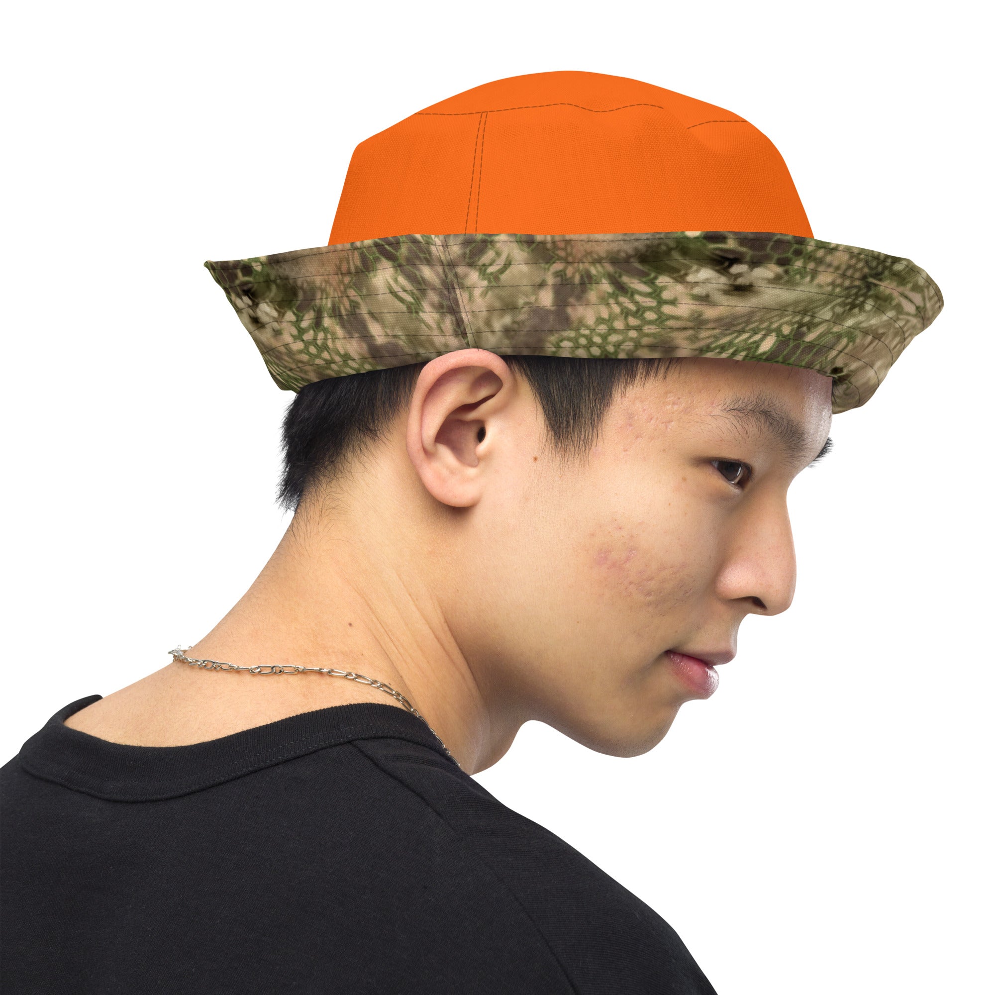 Dry Country Camo and Hunter's Orange Reversible Bucket Hat S/M