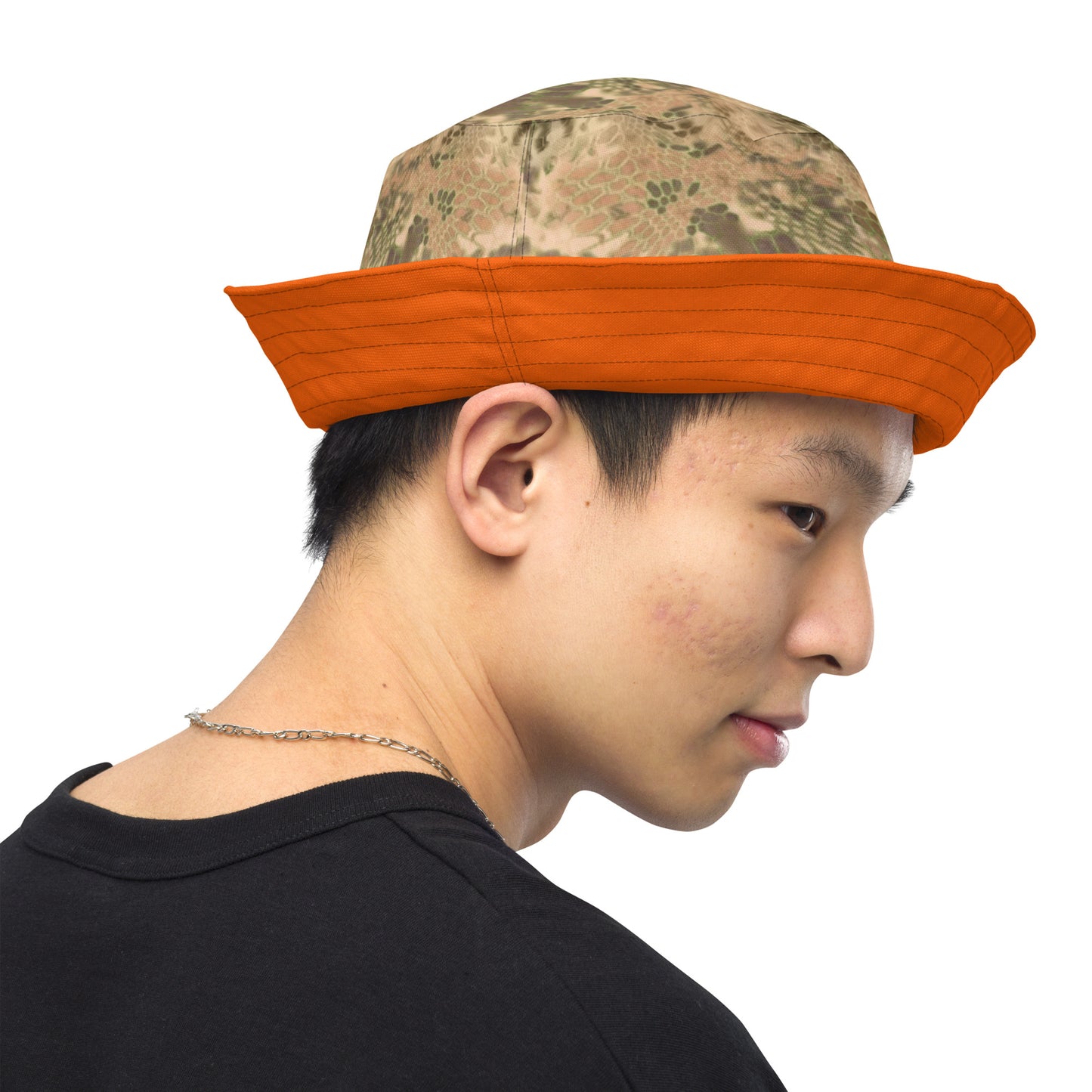 Dry Country Camo and Hunter's Orange Reversible Bucket Hat