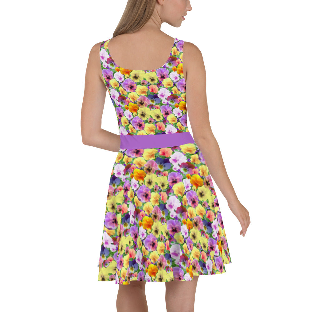 Spring Pansies Skater Dress