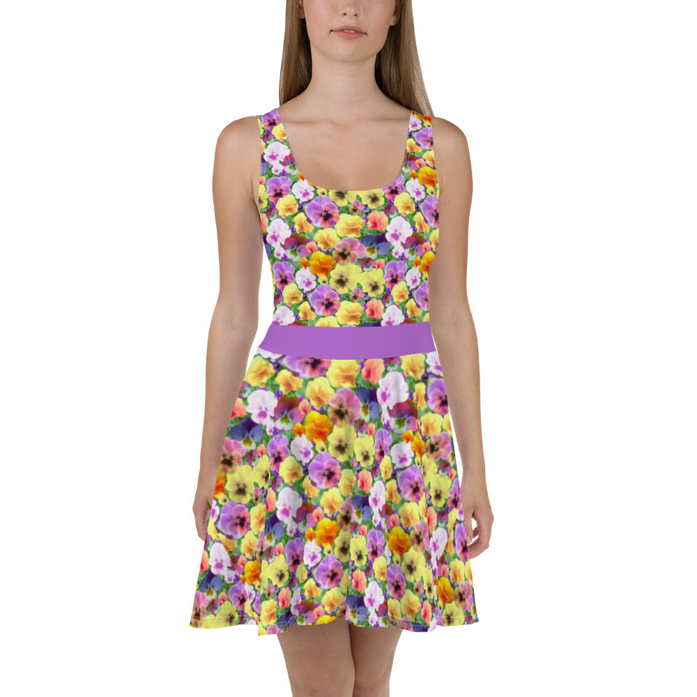 Spring Pansies Skater Dress