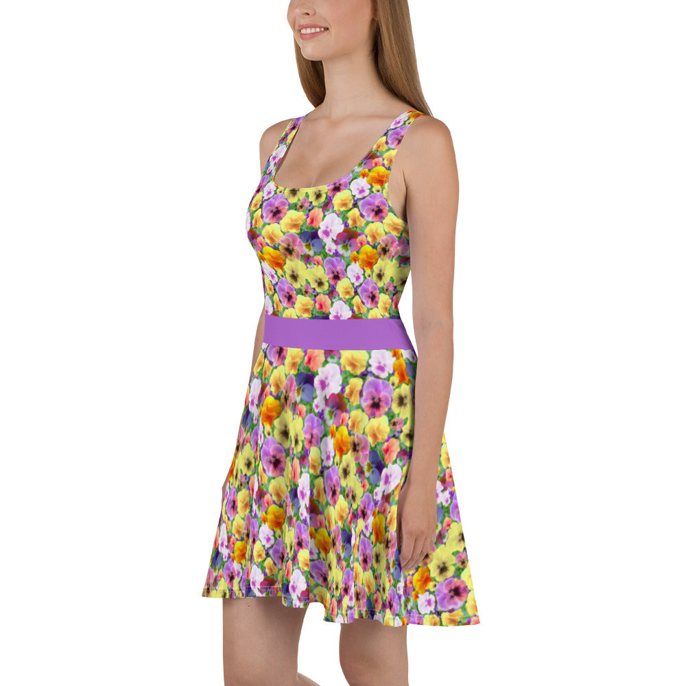 Spring Pansies Skater Dress