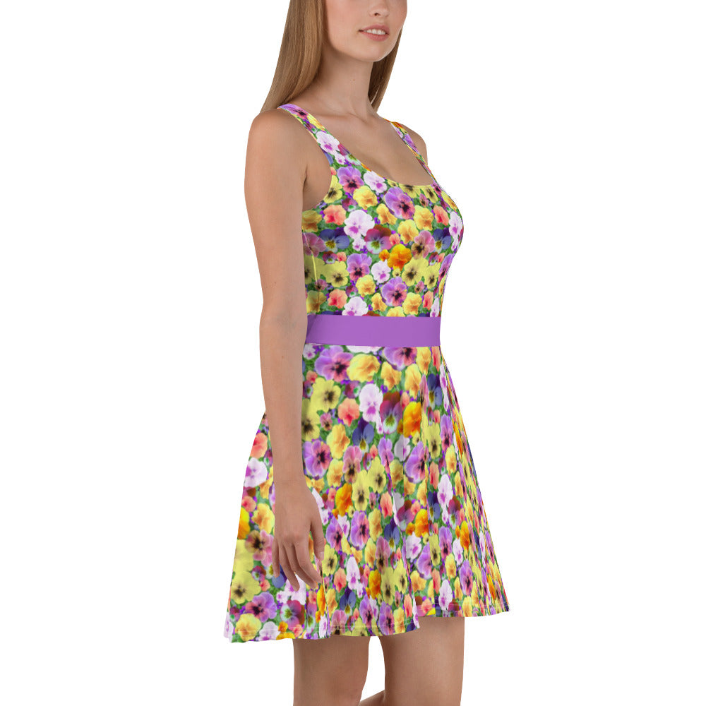 Spring Pansies Skater Dress