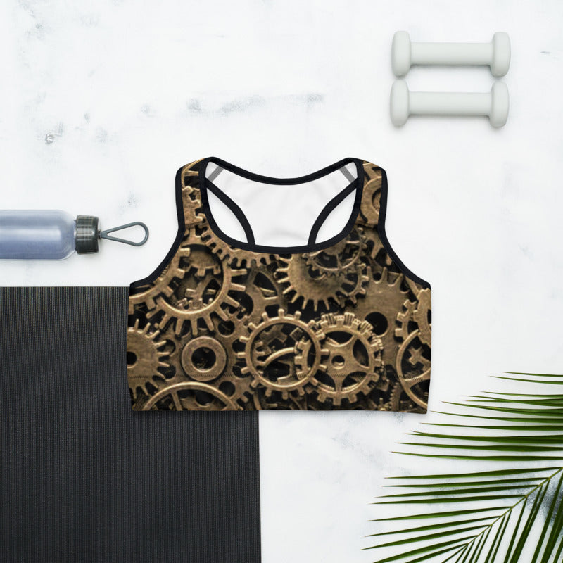 Steampunk Gears Sports Bra