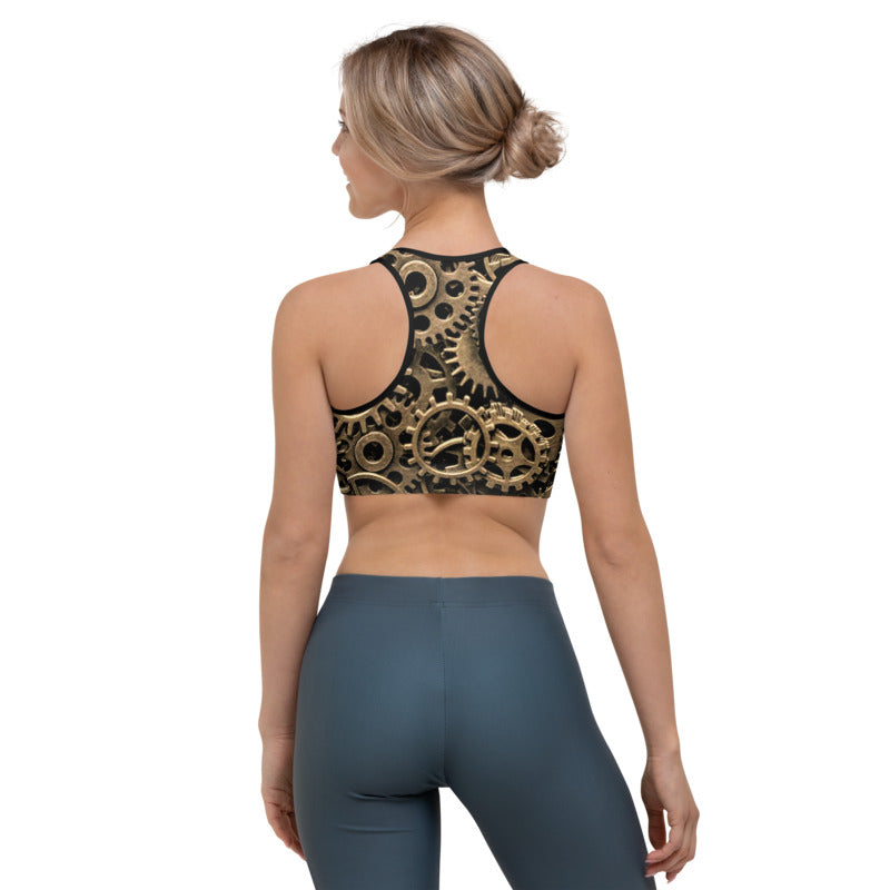 Steampunk Gears Sports Bra