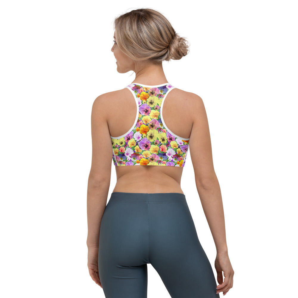 Pretty Pansies Sports Bra