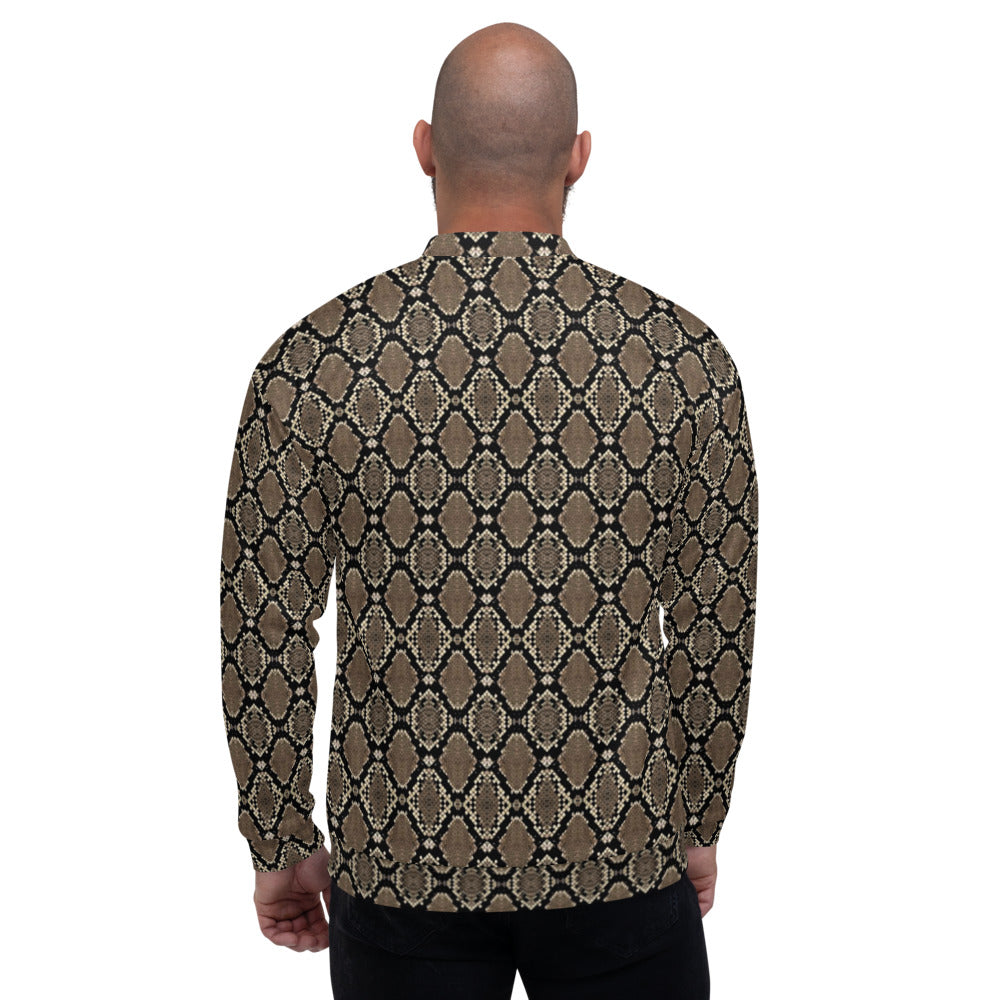 Snakeskin Print Bomber Jacket