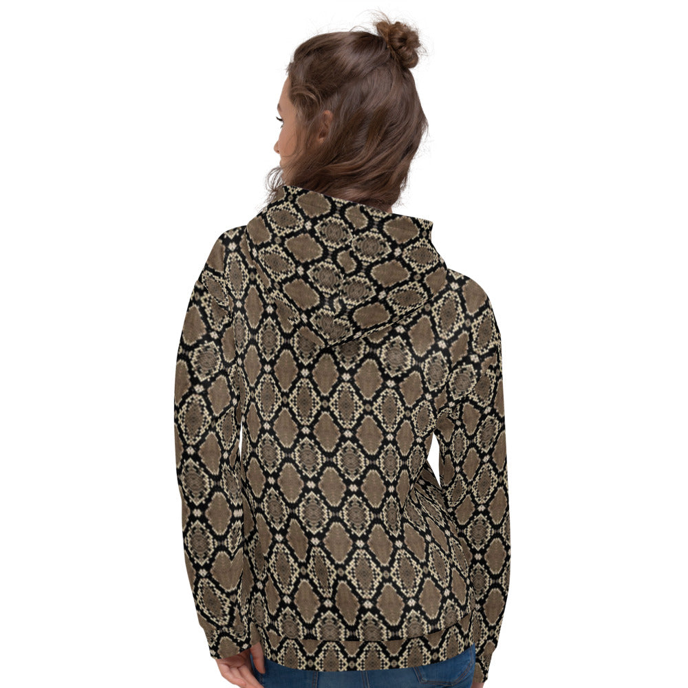 Snakeskin Print Unisex Hoodie