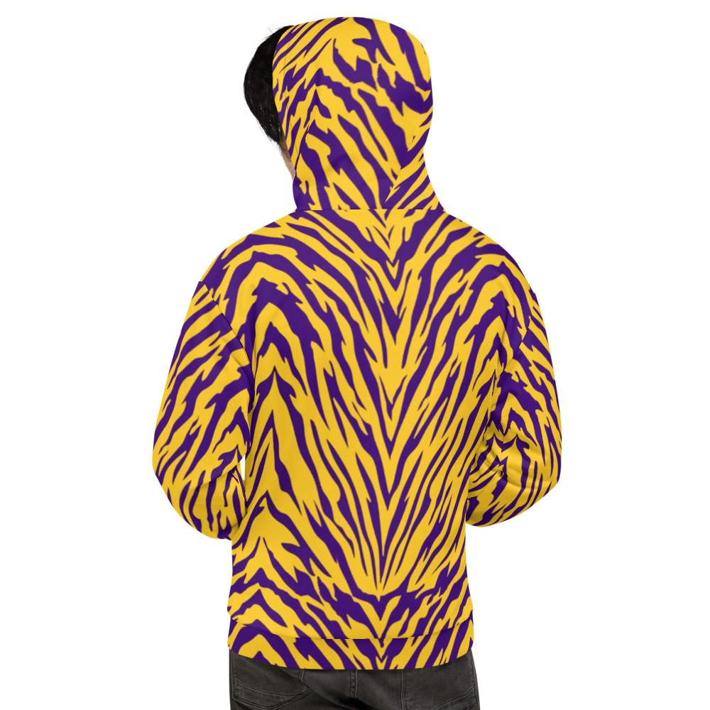 Purple and Gold Tiger Stripe Unisex Hoodie