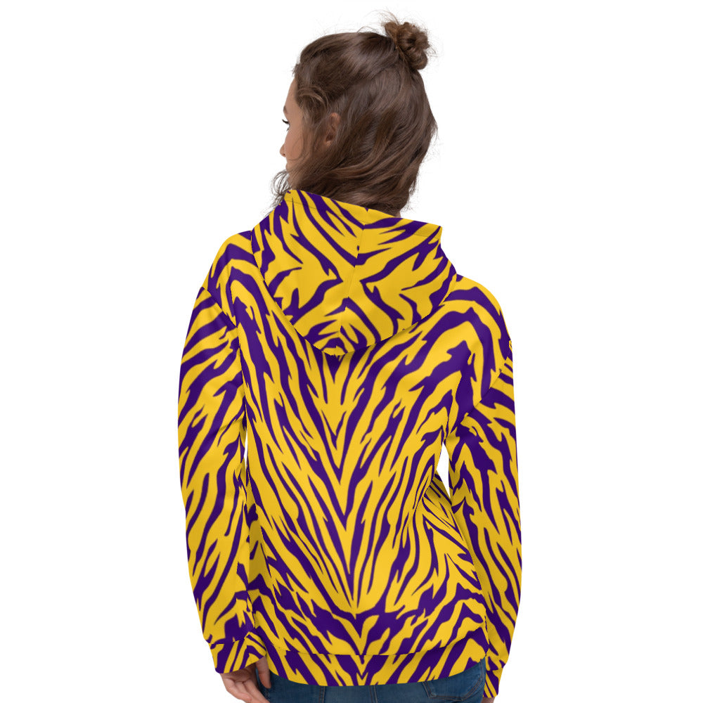 Purple and Gold Tiger Stripe Unisex Hoodie